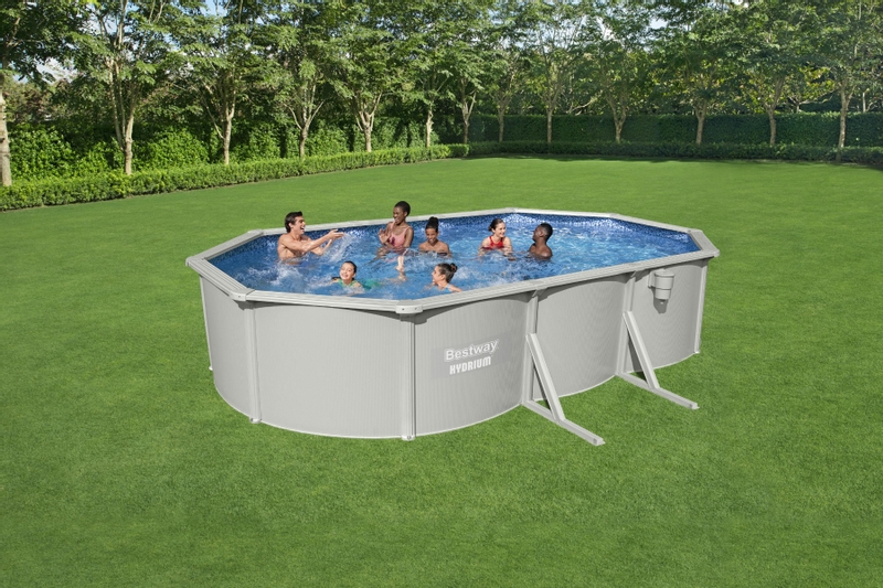 Bestway Hydrium Jersey metalen zwembad 610 x 360 x 120cm - sfeer