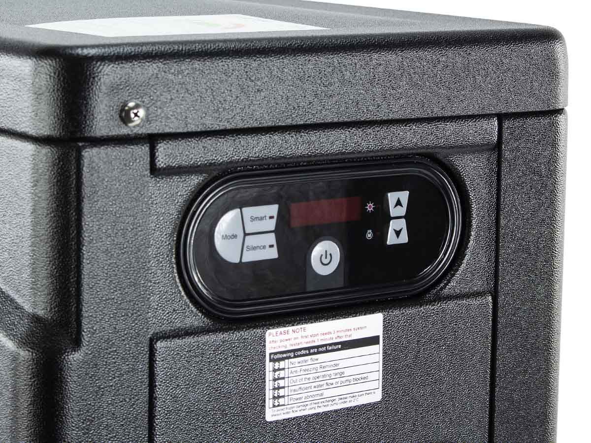 Poolstyle Step Inverter 16,5kW zwembad warmtepomp detail display.