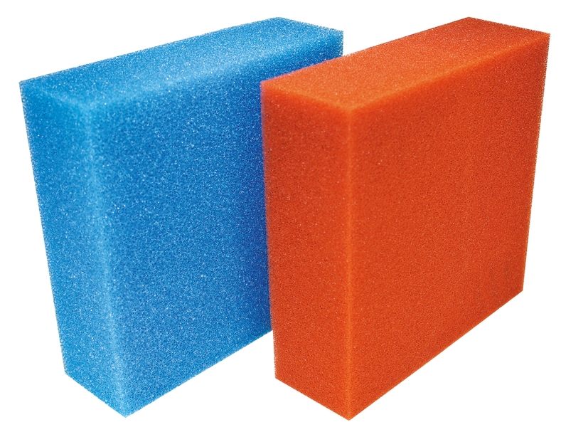 Vervangmousse Blauw BioTec 5 / 10 / 30 (25x25x8cm)