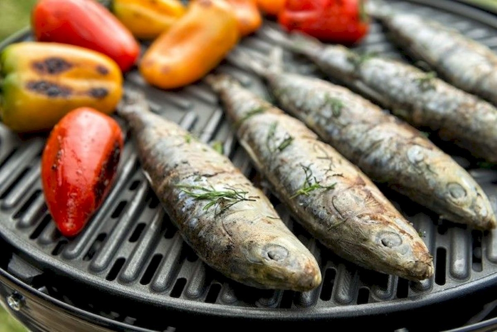 Vis op de BBQ lengte